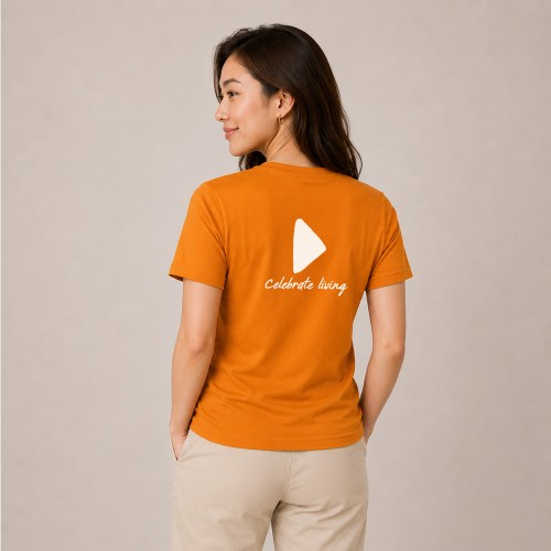 ÁO THUN CỔ TRÒN CAM